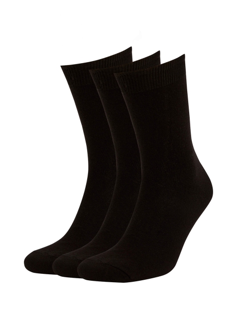 

DeFacto Men Pack of 3 Black Solid Above Ankle-Length Socks