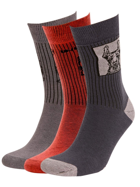 

DeFacto Men Pack of 3 Patterned Above Ankle-Length Socks, Rust
