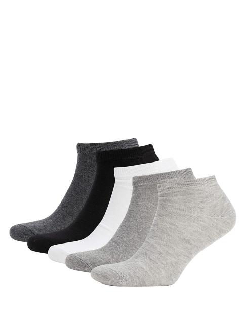 

DeFacto Men Pack of 5 Ankle Length Socks, Black