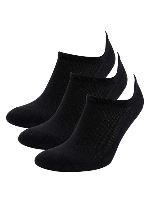

DeFacto Men Pack of 3 Black Solid Shoe Liners