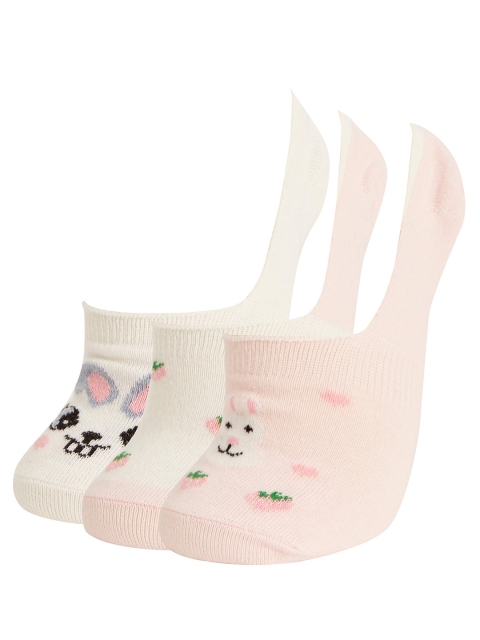 

DeFacto Women Pack of 3 Patterned Shoe Liners, Off white