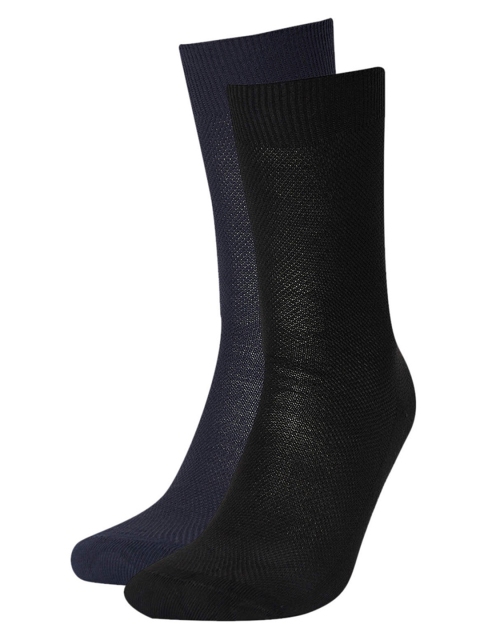 

DeFacto Men Pack of 2 Solid Ankle Length Socks, Navy blue