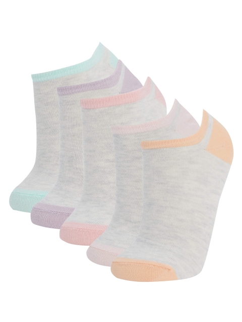 

Defacto Women Pack of 5 Grey Melange Solid Ankle-Length Socks