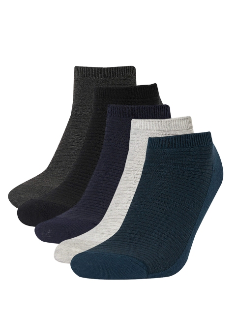 

DeFacto Men Pack of 5 Solid Ankle Length Socks, Navy blue