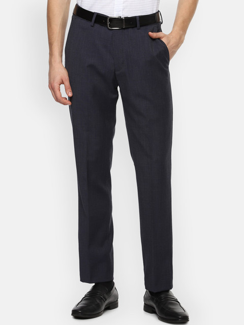 

Louis Philippe Men Navy Blue Slim Fit Formal Trousers
