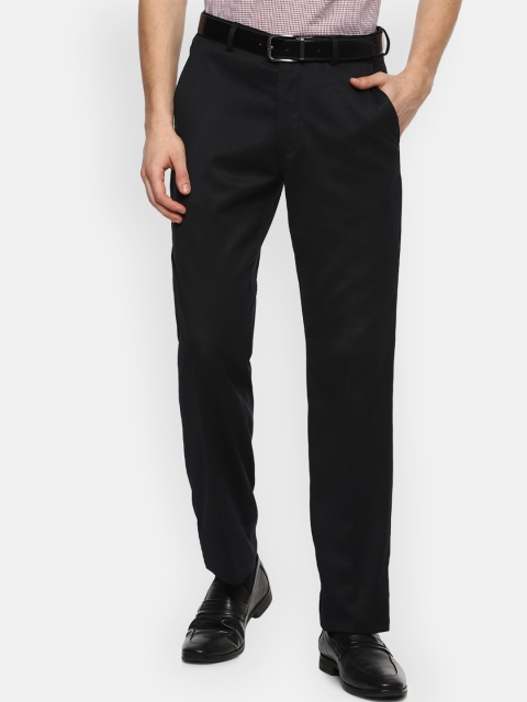 

Louis Philippe Men Black Solid Mid Rise Formal Trousers
