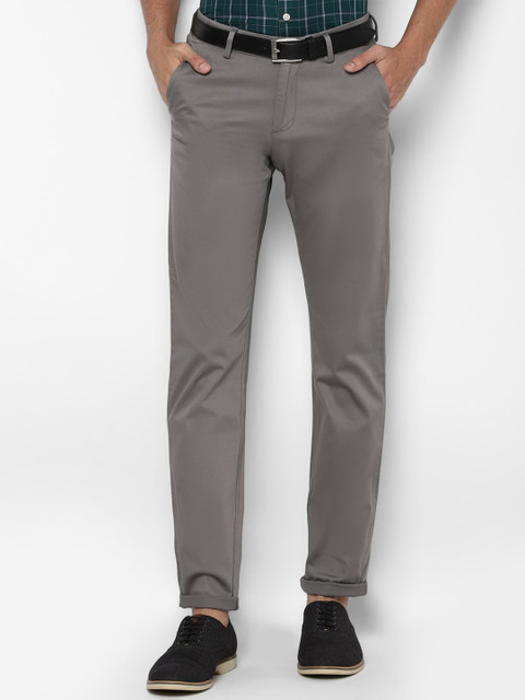 

Allen Solly Men Grey Solid Slim Fit Chinos Trousers