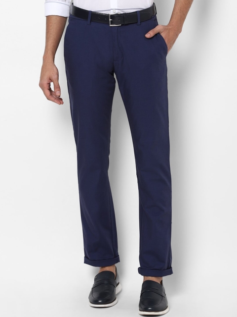 

Allen Solly Men Navy Blue Slim Fit Trousers