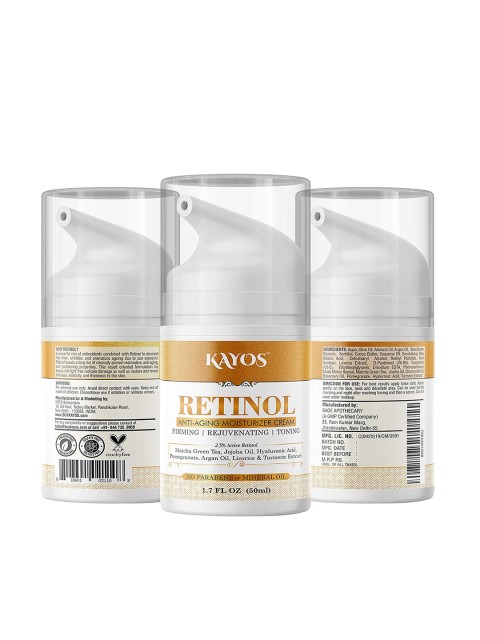 

Kayos 2.5 % Retinol Anti Aging Moisturizer Cream With Jojoba Oil & Hyaluronic Acid 50 ml, White