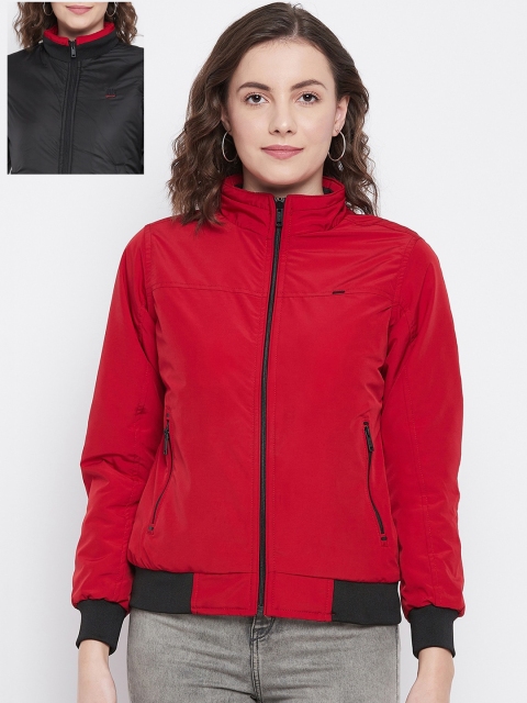 

Okane Women Red & Black Reversible Bomber Jacket