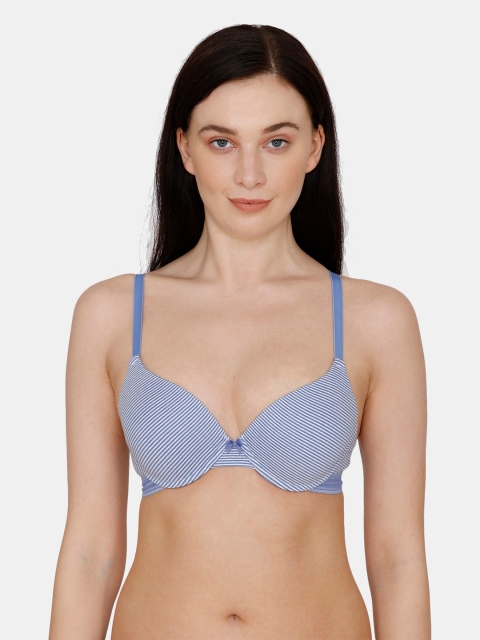 

Zivame Blue Push-Up Bra Underwired Lightly Padded