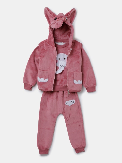 

Hopscotch Girls Pink & White Printed Coat with Pyjamas