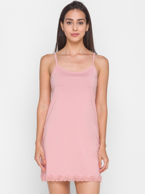

Candyskin Women Pink Solid Nightdress