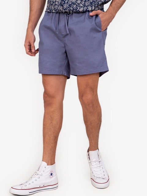 

ZALORA BASICS Men Blue Solid Regular Shorts