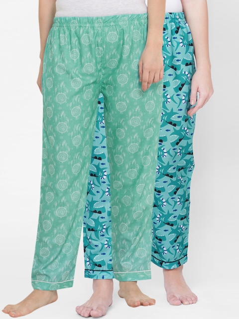 

FashionRack Women Set of 2 Multi Printed Lounge Pants