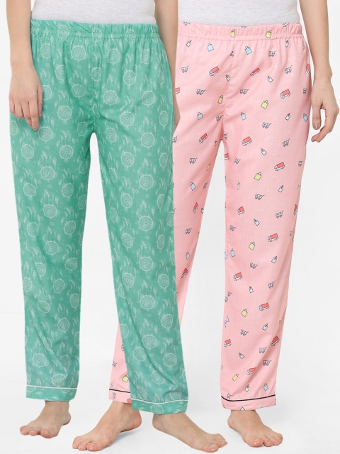 

FashionRack Women Pack of 2 Printed Lounge Pants, Green