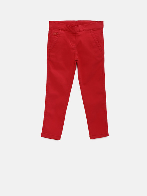 

Juniors by Lifestyle Girls Red Flat-Front Trousers