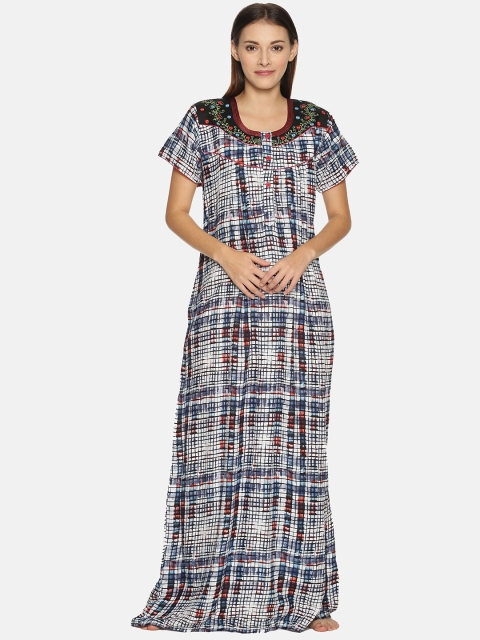 

Charak Black Printed Maxi Nightdress
