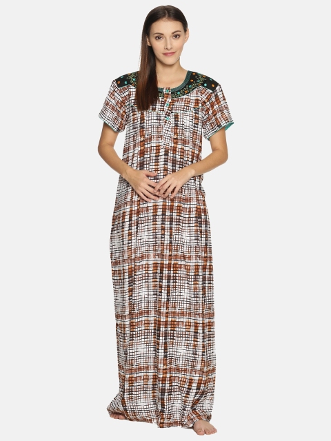 

Charak Brown Printed Maxi Nightdress
