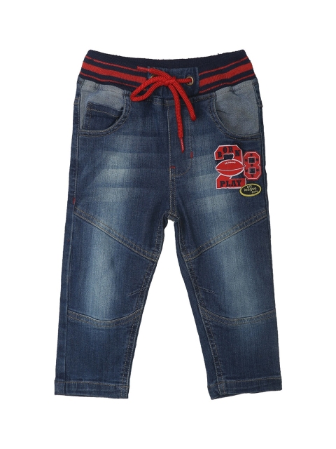 

612 league Boys Blue Slim Fit Mid Rise Heavy Fade Jeans