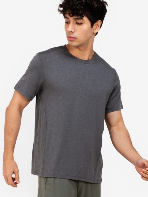 

ZALORA ACTIVE Men Grey Solid Panelled T-shirt