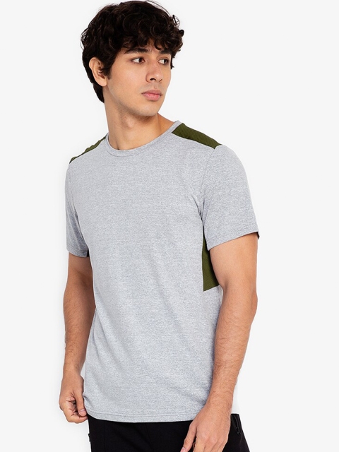 

ZALORA ACTIVE Men Grey & Olive Green T-shirt