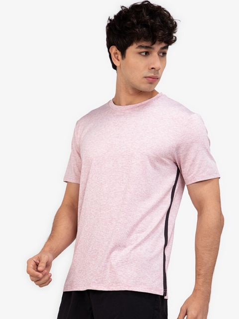 

ZALORA ACTIVE Men Pink Solid Regular Fit T Shirt