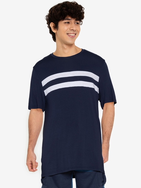 

ZALORA BASICS Men Blue & White Striped T-shirt