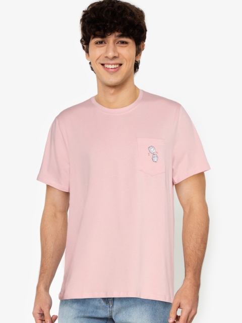 

ZALORA BASICS Men Pink T-shirt