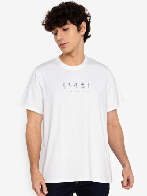

ZALORA BASICS Men White & Black T-shirt