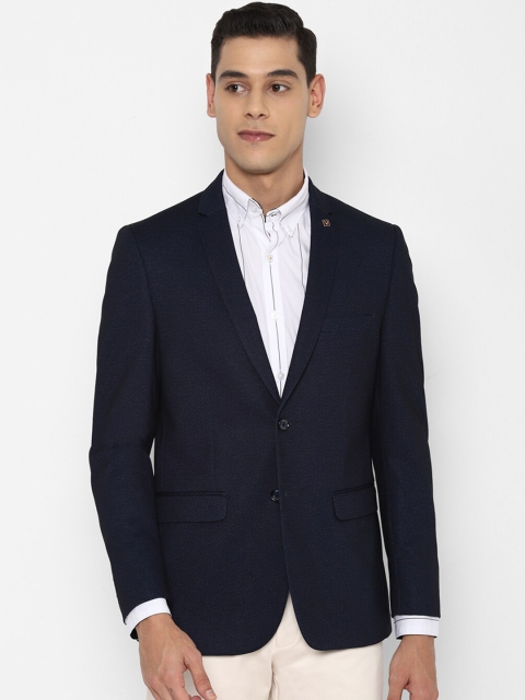 

Allen Solly Men Navy Blue Solid Slim Fit Single Breasted Blazer