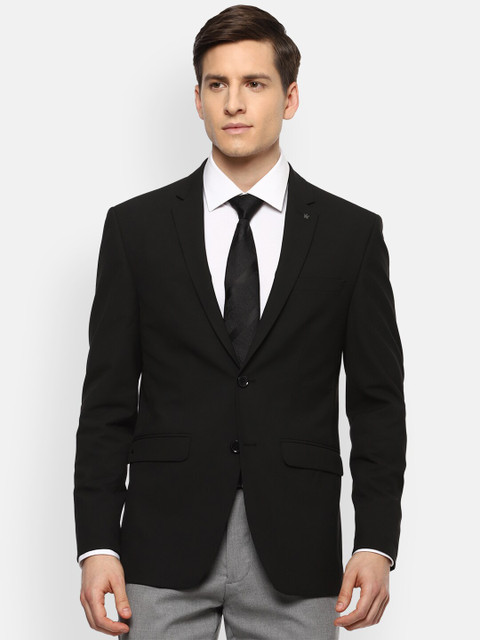 

Louis Philippe Men Black Solid Slim Fit Single Breasted Blazer