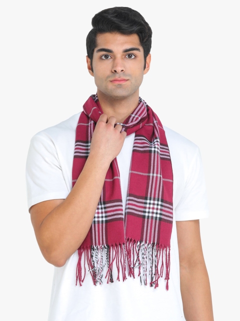 

ELLIS Men Pink & Black Checked Muffler