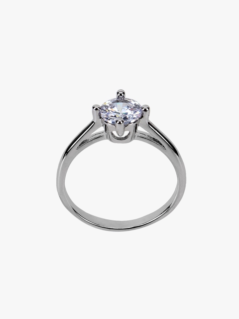 

Adwitiya Collection Silver-Toned & White Stone Studded Finger Ring