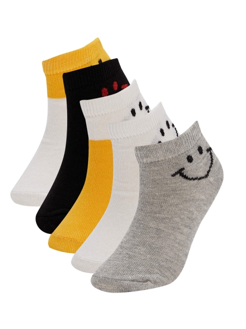 

DeFacto Boys Pack of 5 Smiley Patterned Ankle-Length Socks, Multi