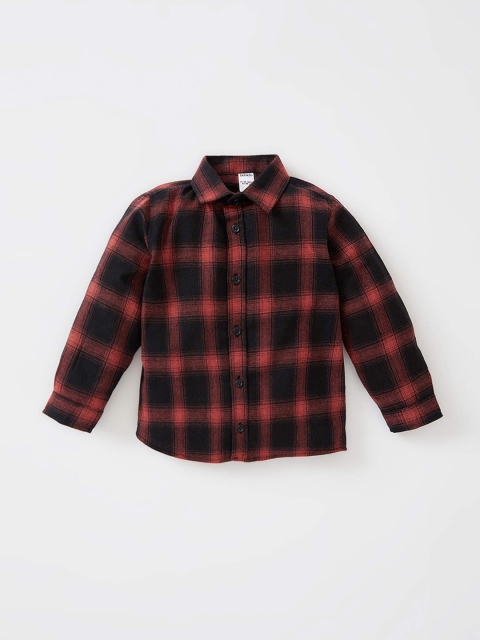 

DeFacto Boys Black & Red Tartan Checks Casual Shirt