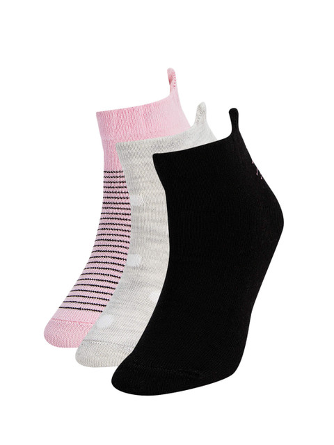 

DeFacto Girls Pack of 3 Above Ankle-Length Socks, Black