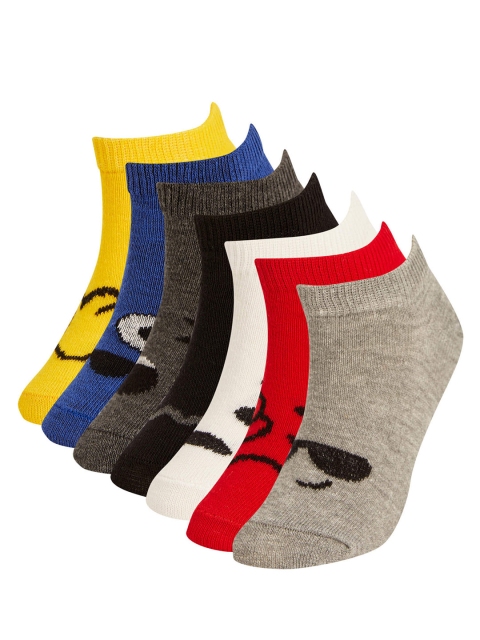 

DeFacto Boys Pack of 7 Patterned Ankle-Length Socks, Multi