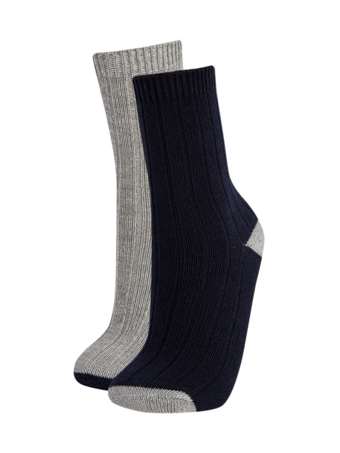 

DeFacto Boys Pack of 2 Ribbed Above Ankle-Length Socks, Navy blue