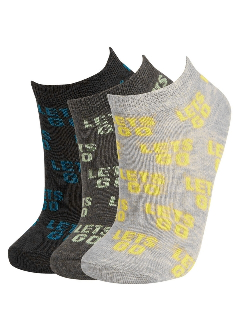 

DeFacto Boys Pack of 3 Ankle-Length Socks, Charcoal