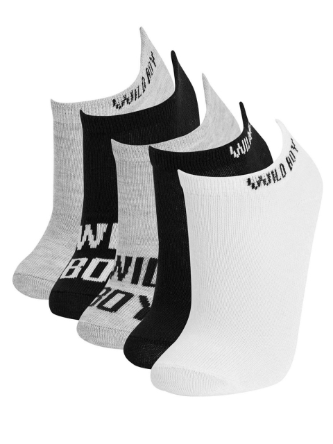 

DeFacto Boys Pack of 5 Ankle-Length Socks, Grey melange