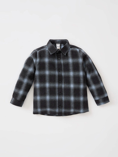 

DeFacto Boys Black & Blue Checked Casual Shirt