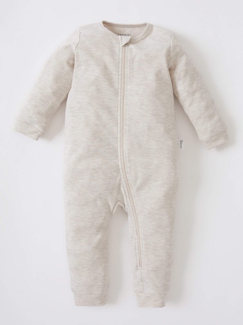 

DeFacto Infant Girls Beige Solid Rompers with Melange Effect
