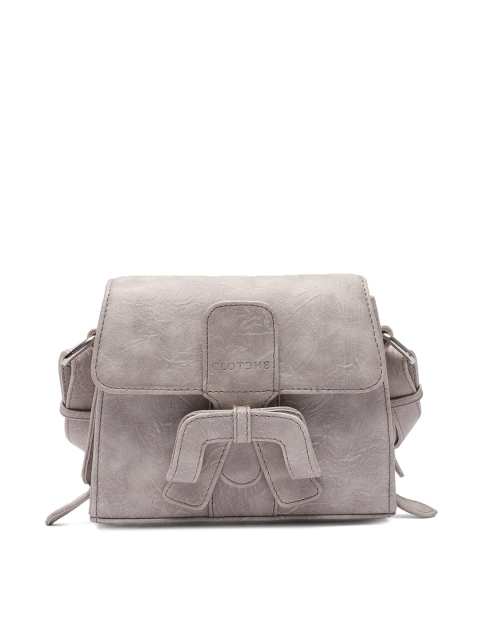 

Clotche Beige PU Structured Sling Bag with Bow Detail