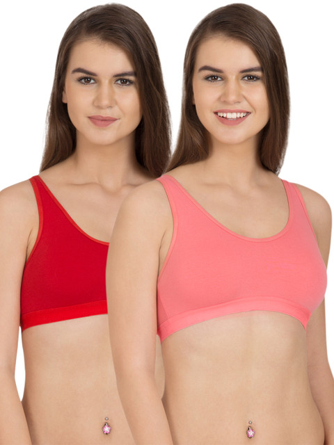 

Tweens Pack of 2 Sports Bras TW277, Red