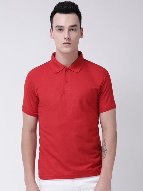 

GRACIT Men Red Solid Polo Collar T-shirt