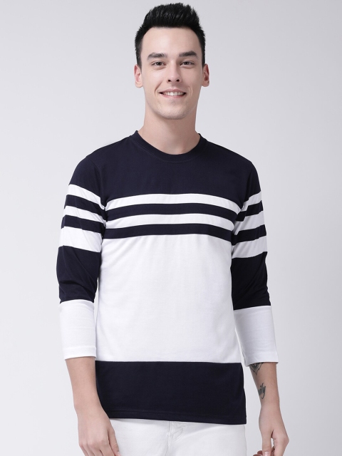 

GRACIT Men Black Striped Applique Slim Fit Running T-shirt