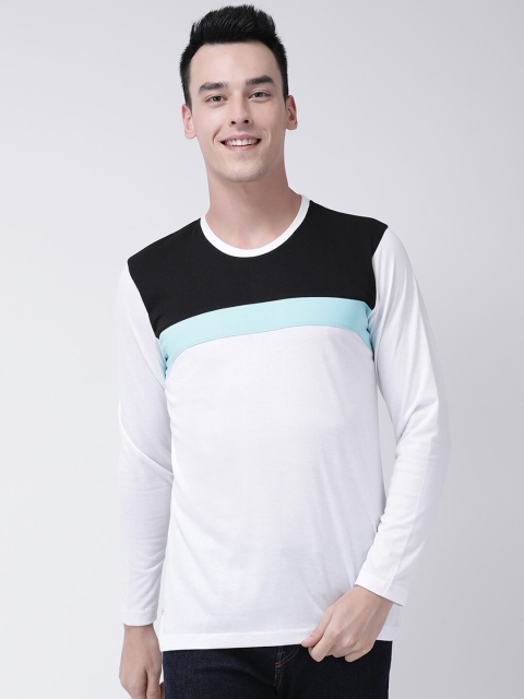 

GRACIT Men White Colourblocked Slim Fit Running T-shirt