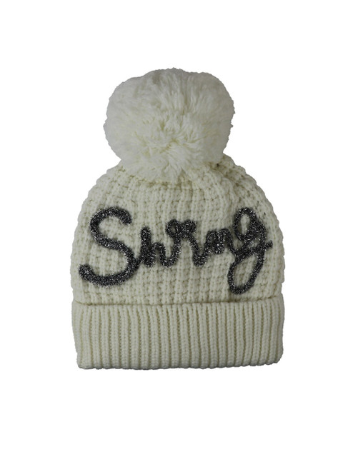 

iSWEVEN Unisex Grey & Black Printed Beanie