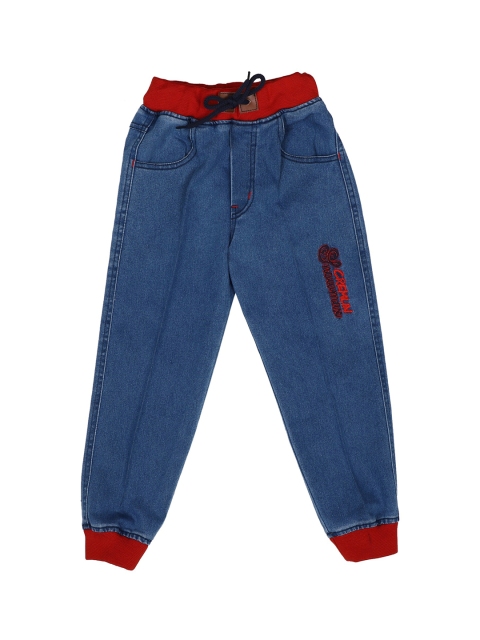 

CREMLIN CLOTHING Unisex Kids Blue Low Distress Jeans